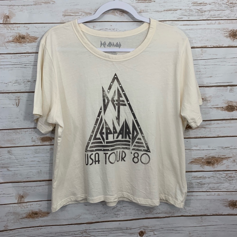 Def Leppard Band Graphic Tee USA Tour 1980